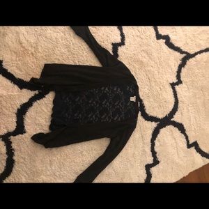 kids black sweater with navy black design